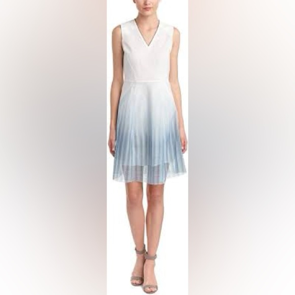 Elie Tahari Sleeveless Mesh Gradient Dress